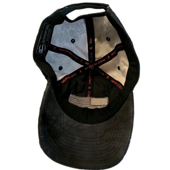 Kryptek Camo American Flag Adjustable Baseball Hat Cap Grey Black Outdoor Cap - Picture 3 of 3
